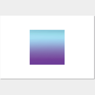 Aqua blue and purple color gradient. Posters and Art